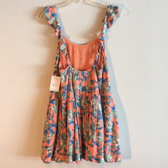 Free People A-line Cutout Dress Floral Swing Mini - Picture 6 of 8